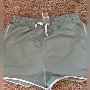Teal gymshark shorts.